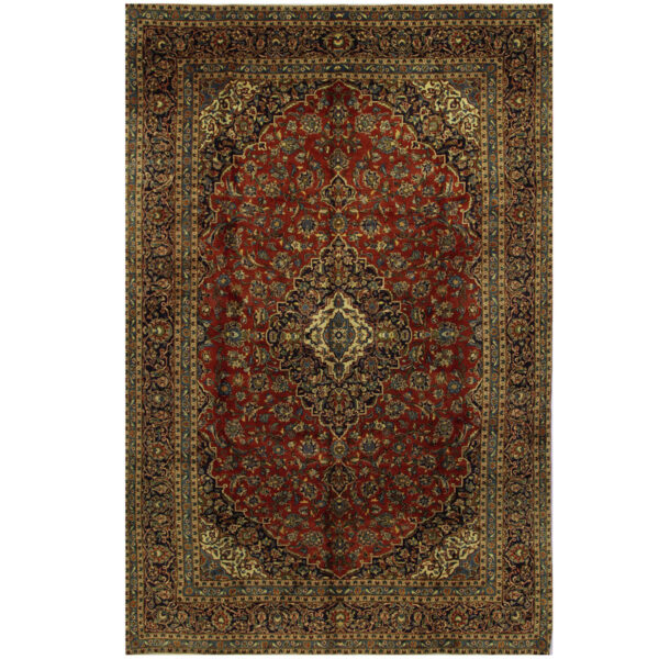Persian Hand-knotted Kashan Wool Rug (9'5 x 14'6)