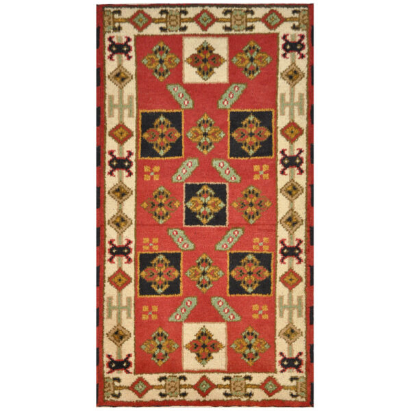 Indo Hand-knotted Tribal Kazak Wool Rug (2' x 4')