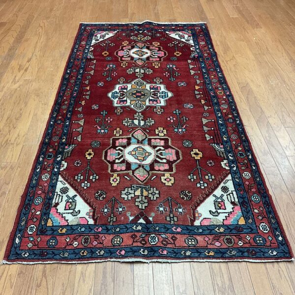 Persian Hand-knotted Hamadan Wool Rug (3'11 x 7'11)