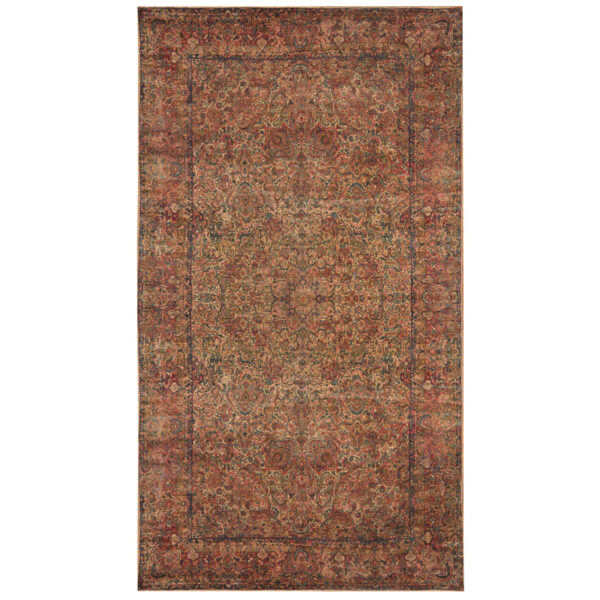 Persian Hand-knotted Antique 1920's Kerman Wool Runner (9'10 x 18')