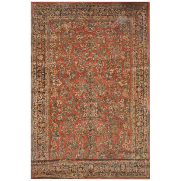 Persian Hand-knotted Antique 1920's Sarouk Wool Rug (10'4 x 19'3)