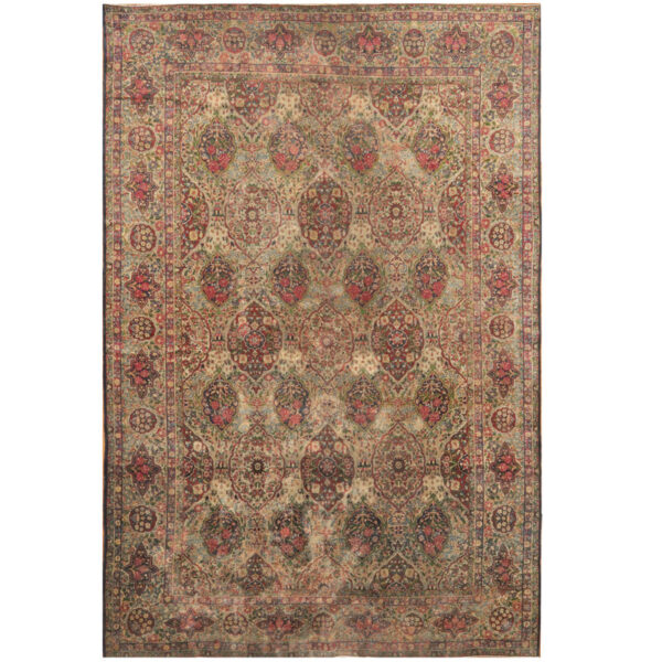 Persian Hand-knotted Antique 1890's Lavar Kerman Wool Rug (10' x 15'1)