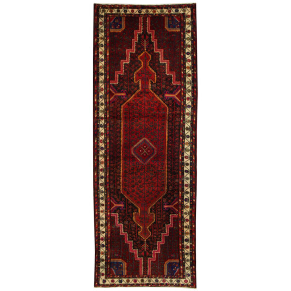 Persian Hand-knotted Hamadan Wool Runner (3'7 x 9'10)