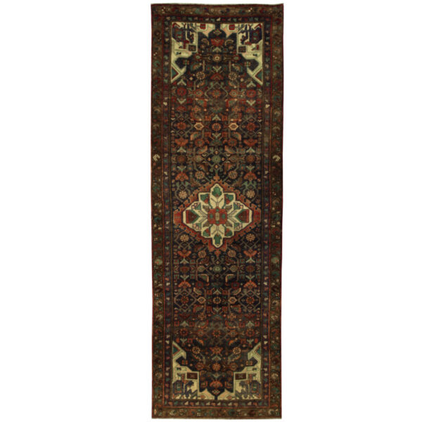 Persian Hand-knotted Hamadan Wool Runner (3'5 x 10'10)