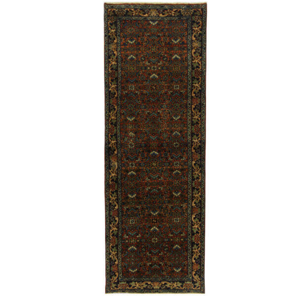 Persian Hand-knotted Hamadan Wool Runner (3'4 x 9'7)