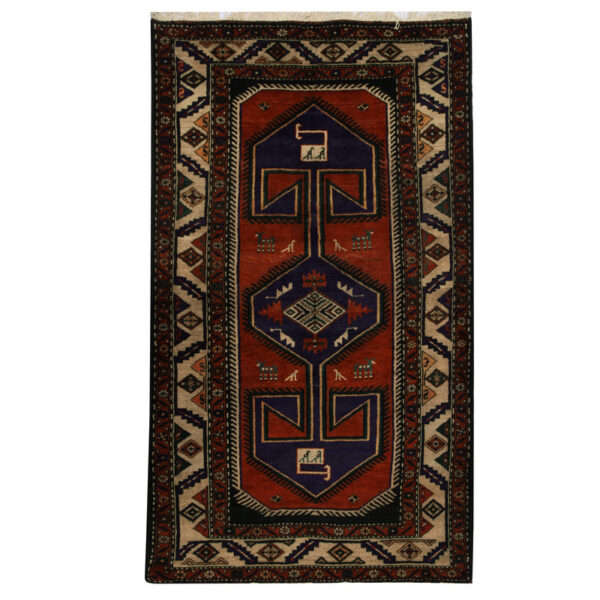Persian Hand-knotted Tribal Hamadan Wool Rug (4'3 x 7'3)