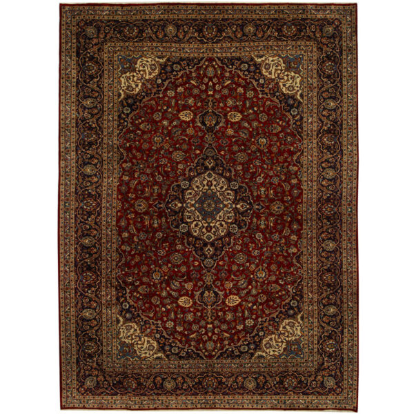 Persian Hand-knotted Kashan Wool Rug (9'10 x 13'8)