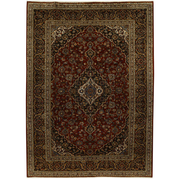 Persian Hand-knotted Kashan Wool Rug (9'4 x 12'10)