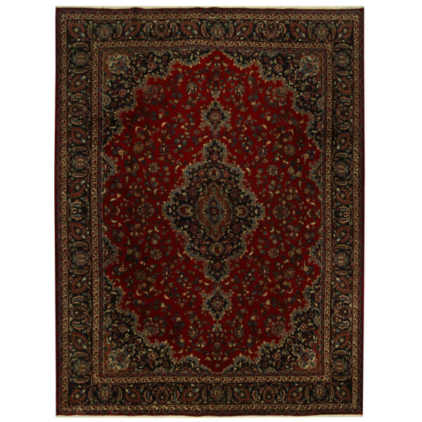 Persian Hand-knotted Mashad Wool Rug (9'7 x 12'9)