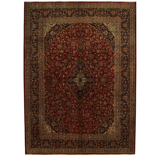 Persian Hand-knotted Kashan Wool Rug (9'7 x 13'2)