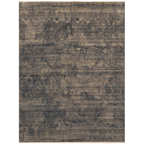 Indo Hand-knotted Erased Wool & Silk Rug (8' x 10'7)