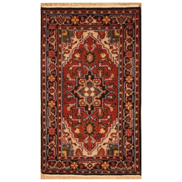 Indo Hand-knotted Tribal Heriz Wool Rug (3' x 5'2)