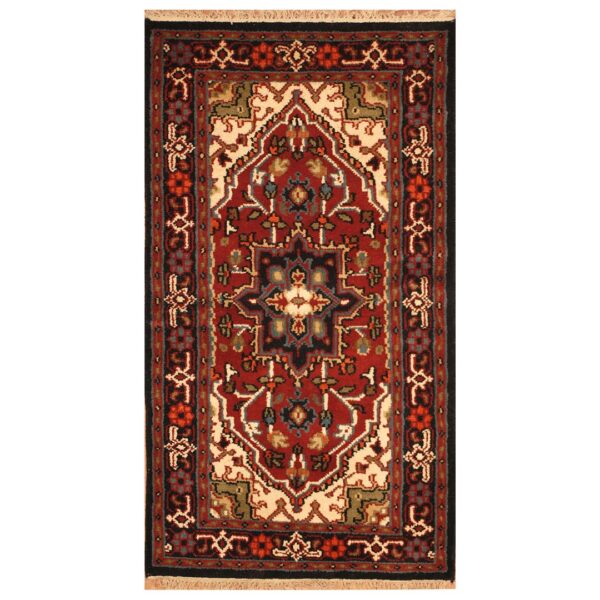 Indo Hand-knotted Tribal Heriz Wool Rug (2'10 x 5')