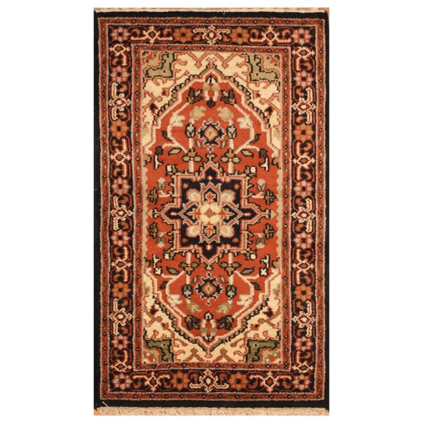 Indo Hand-knotted Tribal Heriz Wool Rug (3' x 5')