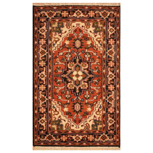 Indo Hand-knotted Tribal Heriz Wool Rug (3'1 x 5')