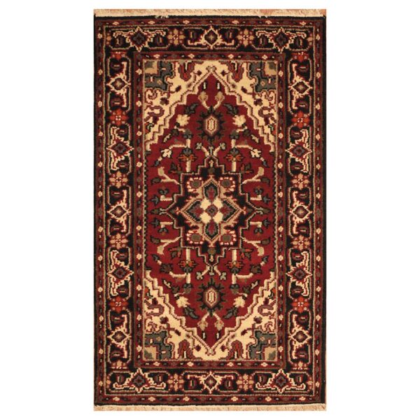 Indo Hand-knotted Heriz Wool Rug (3' x 5')