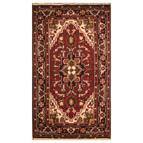 Indo Hand-knotted Heriz Wool Rug (3' x 5')