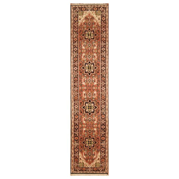Indo Hand-knotted Heriz Wool Runner (2'6 x 11'6)