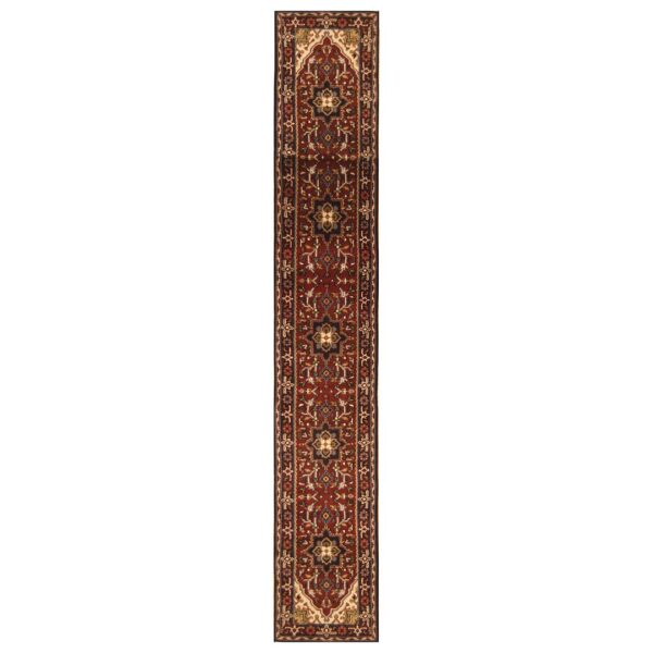 Indo Hand-knotted Heriz Wool Runner (2'6 x 15'9)