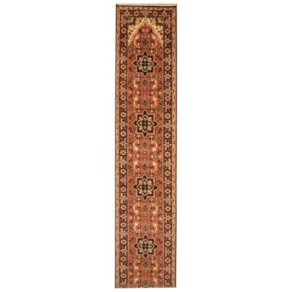 Indo Hand-knotted Heriz Wool Runner (2'6 x 15'6)