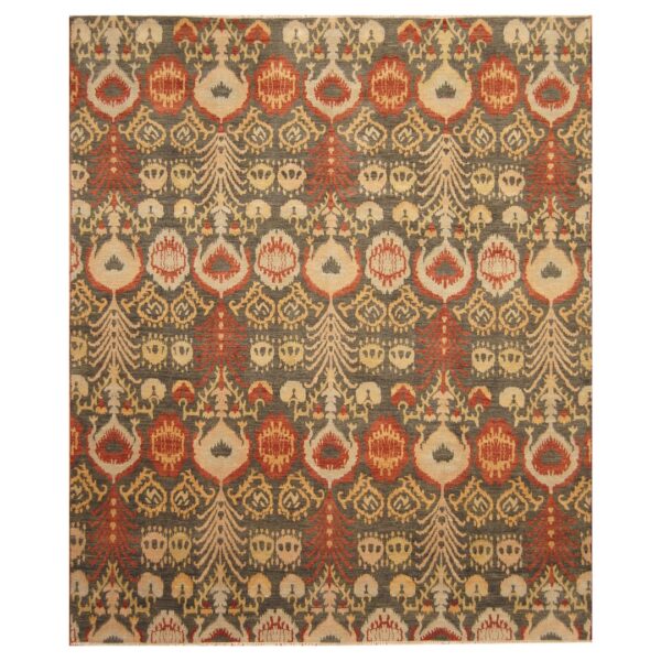 Indo Hand-knotted Ikat Wool Rug (8'3 x 10')