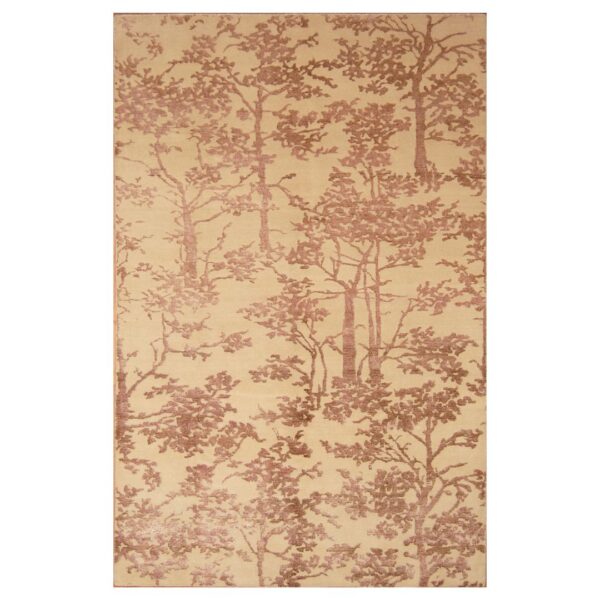 Indo Hand-knotted Tibetan Wool & Silk Rug (6'4 x 9'10)
