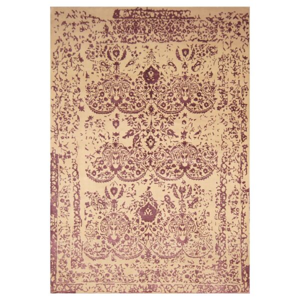 Indo Hand-knotted Erased Wool & Silk Rug (6'6 x 9'9)