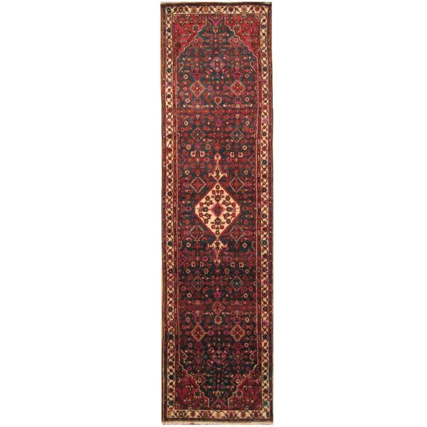 Persian Hand-knotted Hamadan Wool Runner (3'6 x 13'10)