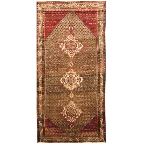 Persian Hand-knotted 1960's Semi-antique Nahavand Wool Rug (5'2 x 10'7)