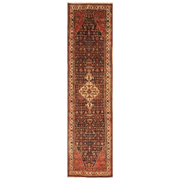 Persian Hand-knotted Hamadan Wool Runner (3'6 x 13'7)