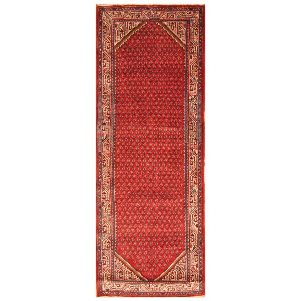 Persian Hand-knotted Mir Wool Runner (3'8 x 10'1)