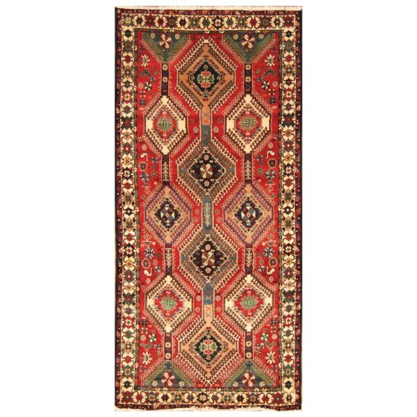 Persian Hand-knotted Hamadan Wool Runner (3'8 x 13'6)
