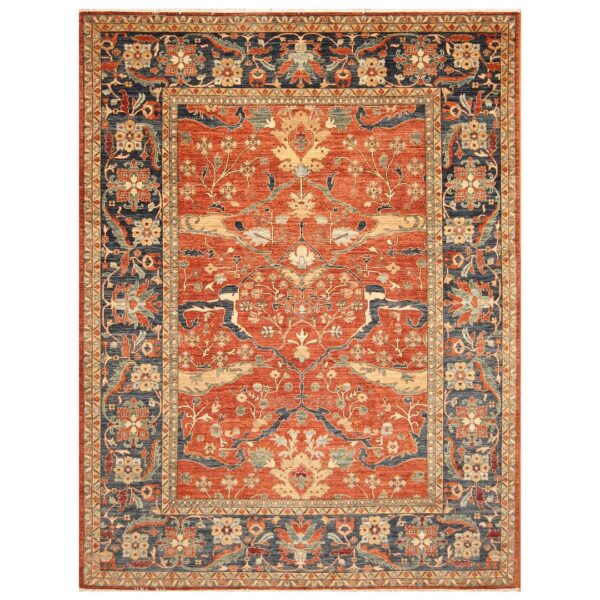 Afghan Hand-knotted Vegetable Dye Oushak Wool Rug (9'1 x 11'8)