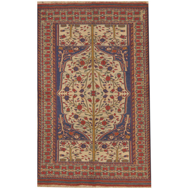 Afghan Hand-woven Soumak Wool Kilim (4'10 x 7'10)