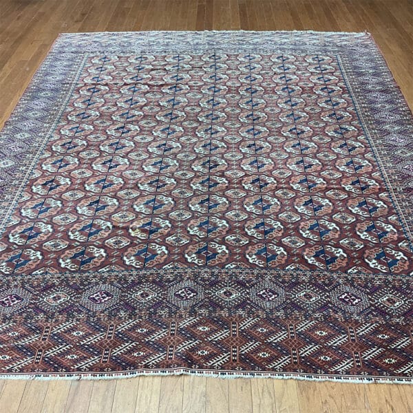 1880s Antique Handmade Ersari Turkoman Wool Rug (8'3" x 10')