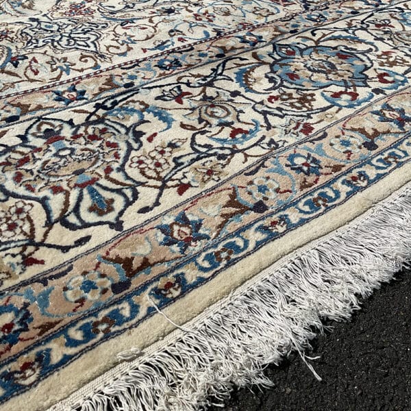 Vintage 1960s Persian Superfine Hand-Knotted Nain Wool & Silk Rug (16' x 27') - Image 3
