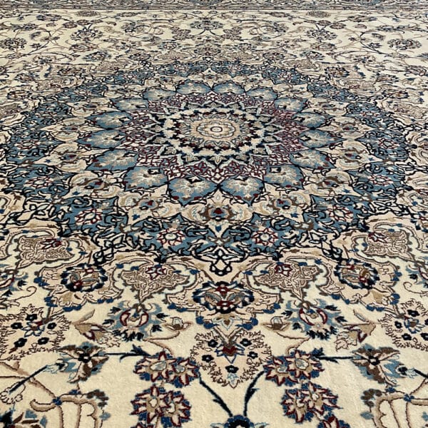 Vintage 1960s Persian Superfine Hand-Knotted Nain Wool & Silk Rug (16' x 27') - Image 5