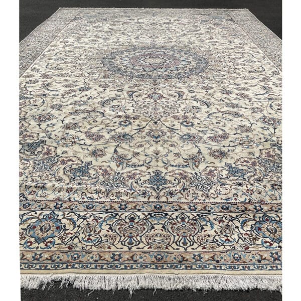Vintage 1960s Persian Superfine Hand-Knotted Nain Wool & Silk Rug (16' x 27')