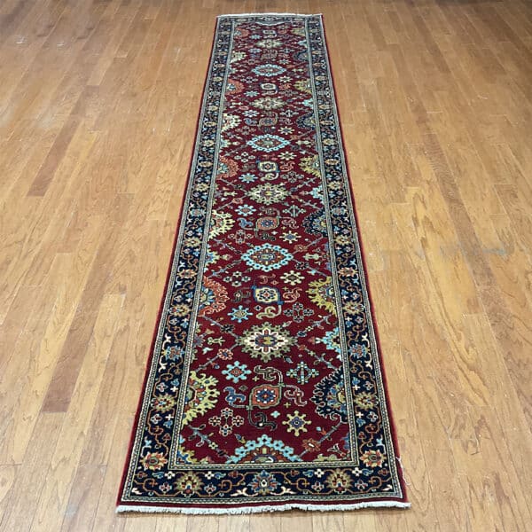 Handmade Indo Serapi Wool Runner (2'5" x 12'2")