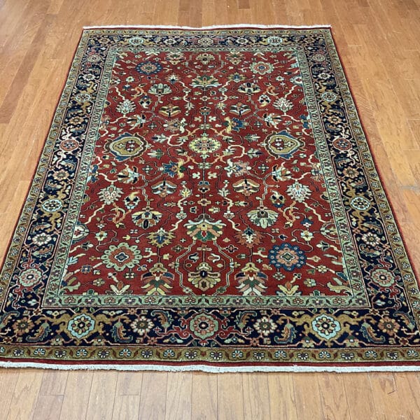 HERAT ORIENTAL Hand-knotted Indo Serapi Wool Rug (4'11 x 7'1)