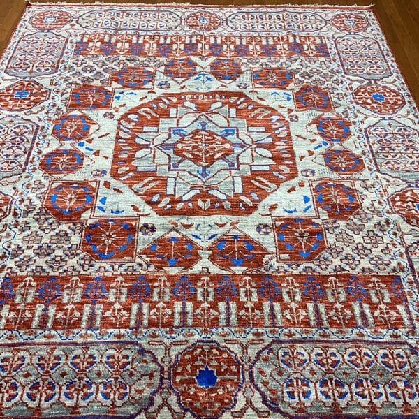 Indo Hand-knotted Mamluk Wool Rug (7'11 x 9'4)