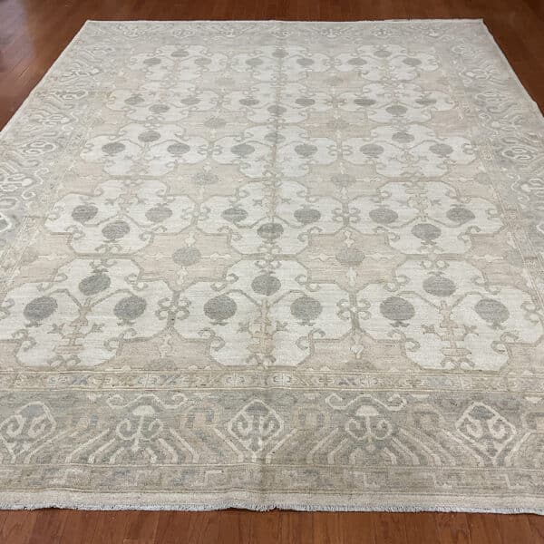 Afghan Hand-knotted Vegetable Dye Khotan Wool Rug (9'1 x 12')