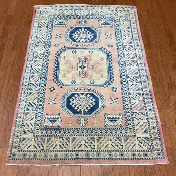 Afghan Hand-Knotted Vegetable Dye Kazak Wool Rug (3'11 x 5'11)