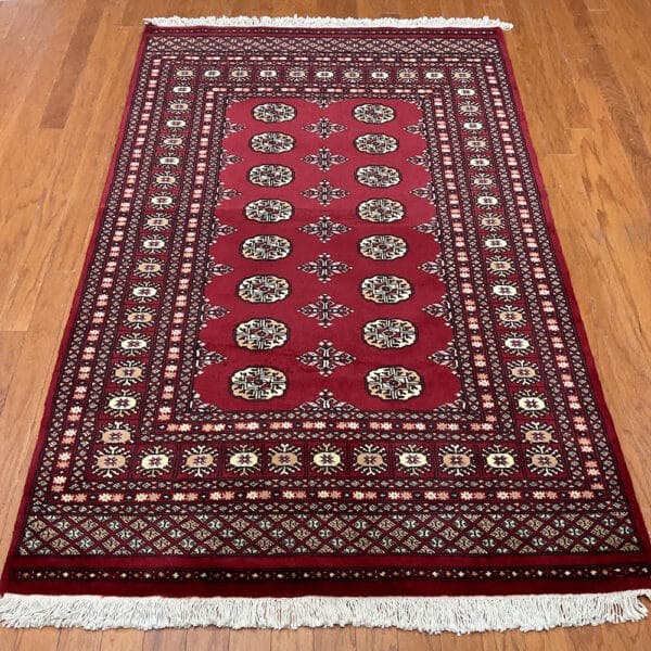 Pakistani Hand-Knotted Bokhara Wool Rug (4'1 x 6'6)