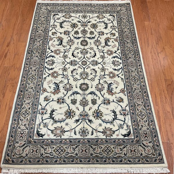 Indo Hand-knotted Kashmiri Wool & Silk Rug (3'10 x 6'2)