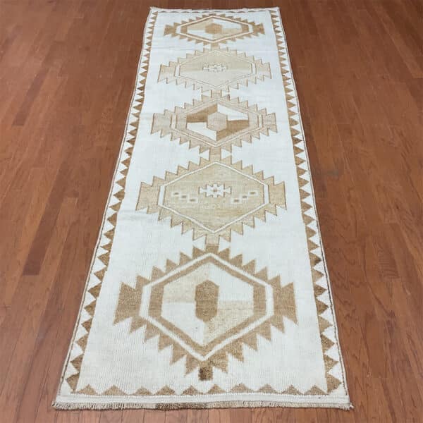 Turkish Hand-knotted Oushak Wool Runner (3'5 x 11')