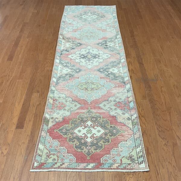 Turkish Hand-knotted Oushak Wool Runner (3'3 x 11'2)