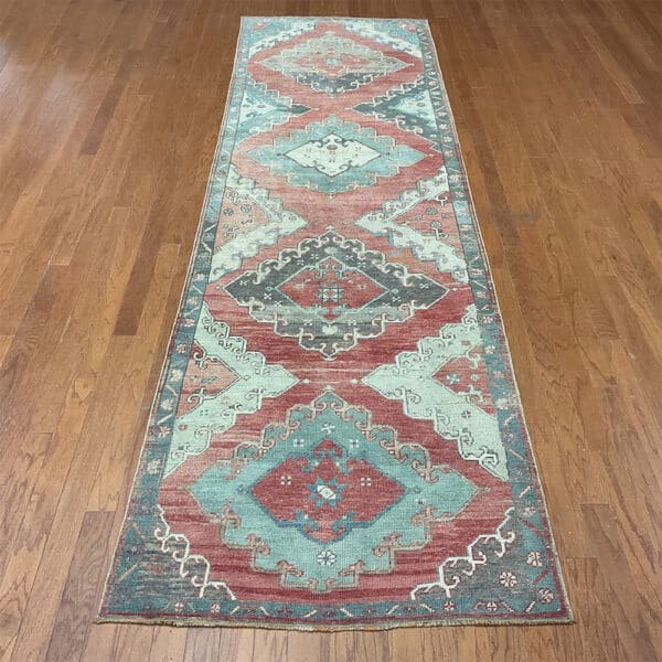 Turkish Hand-knotted Oushak Wool Runner (3'8 x12'6)