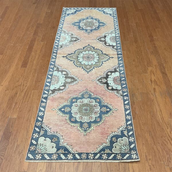 Turkish Hand-knotted Oushak Wool Runner (3'3 x 9'8)