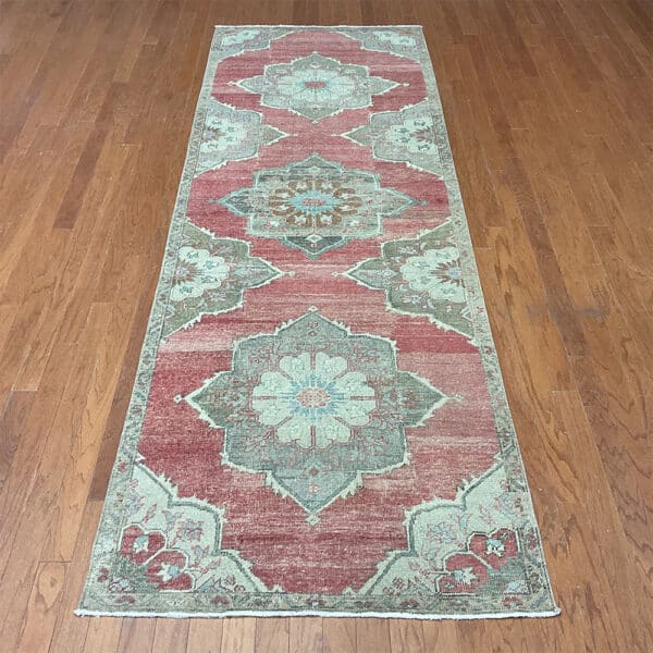 Turkish Hand-knotted Oushak Wool Runner (3'8 x 10'8)